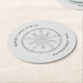 Sneeuwvlokken Sparkles Glitter Witte Kerst Chic Ronde Kartonnen Onderzetter (Gebogen)