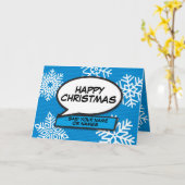 Sneeuwvlokken Speech Bubble Leuk Retro Stripboek Kaart (Gele Bloem)