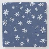 Sneeuwvlokken Stenen Onderzetter (Voorkant)