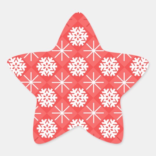 Sneeuwvlokken Ster Sticker (Voorkant)