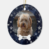 Sneeuwvlokken Sterren Custom Pet Puppy Dog Foto Keramisch Ornament (Links)