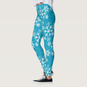 Sneeuwvlokken & Sterren op (uw kleur) Leggings (Links)