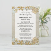 Sneeuwvlokken Strand Zand Kust Kerstmenu Menu (Staand voorkant)