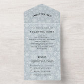 Sneeuwvlokken Sweet 16 grijs meisje All In One Uitnodiging (Binnen)