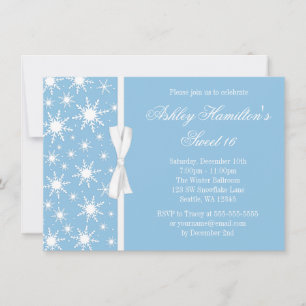 Sneeuwvlokken Sweet 16 Winter Wonderland Blue Kaart