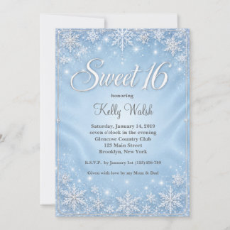 Sneeuwvlokken Sweet 16 Winter Wonderland Kaart