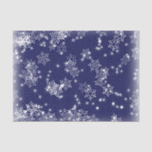 Sneeuwvlokken tegen een nachtelijke hemel tissuepapier