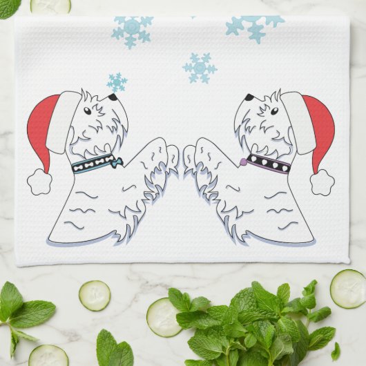 Sneeuwvlokken Theedoek (Gevouwen)