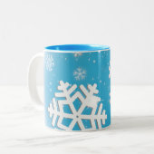Sneeuwvlokken Twee toonmok Tweekleurige Koffiemok (Voorkant links)