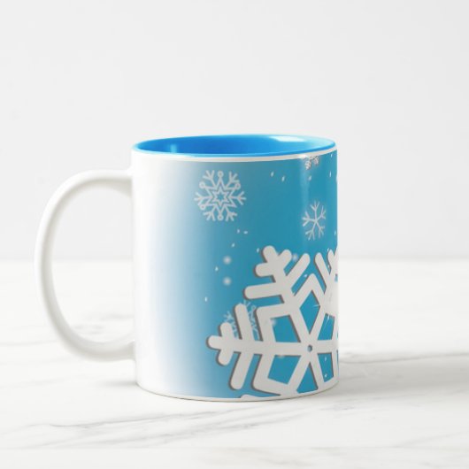 Sneeuwvlokken Twee toonmok Tweekleurige Koffiemok (Links)