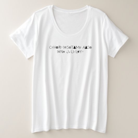 Sneeuwvlokken Typografie Kerstmis in juli Grote Maat T-shirt (Design voorkant)