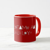 Sneeuwvlokken Typografie Kerstmis in juli Mok (Voorkant rechts)
