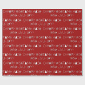 Sneeuwvlokken Typografie Kerstmis in juli Rood Cadeaupapier (Vlak)
