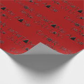 Sneeuwvlokken Typografie Kerstmis in juli Rood Cadeaupapier (Hoek)