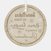 Sneeuwvlokken uit de hemel ter nagedachtenis van p glas ornament (Achterkant)