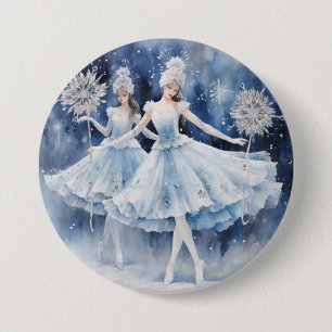 Sneeuwvlokken uit het Notenkraker Ballet Ronde Button 7,6 Cm