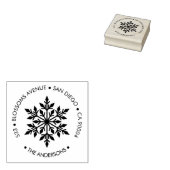 Sneeuwvlokken Vakantie Retouradres Wood Art Stamp Rubberstempel (Gestempeld)