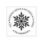 Sneeuwvlokken Vakantie Retouradres Wood Art Stamp Rubberstempel (Afrduk)