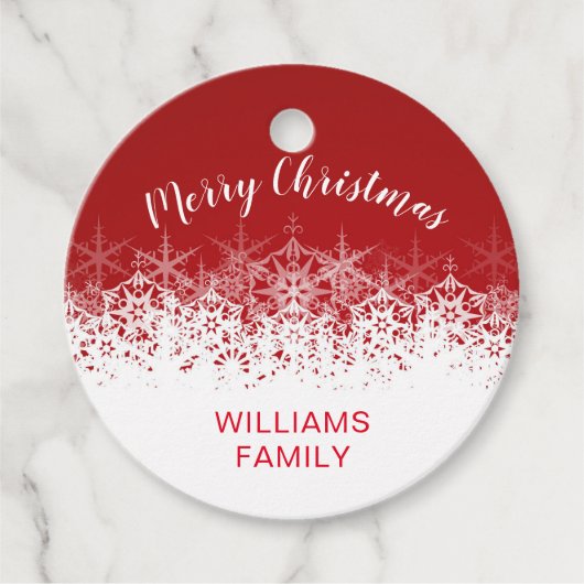 sneeuwvlokken van Bourgogne kerst Bedankjes Labels (Voorkant)