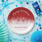  sneeuwvlokken van Bourgogne kerst Papieren Bordje (Feest)