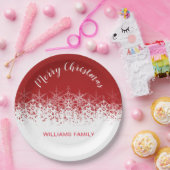  sneeuwvlokken van Bourgogne kerst Papieren Bordje (Feest)