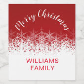 sneeuwvlokken van Bourgogne kerst Wijn Etiket (Enkel label)