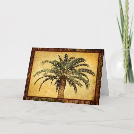 Sneeuwvlokken van de Palm w van Kerstmis de Feestdagen Kaart (Voorkant)