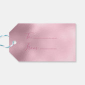 Sneeuwvlokken van goudmarmeren eenhoornrendieren i cadeaulabel (Achterkant Horizontaal)