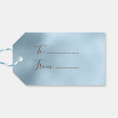 Sneeuwvlokken van jonge blauwe marmer-eenhoornrend cadeaulabel (Achterkant Horizontaal)