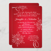 Sneeuwvlokken van Liefde Winter Wedding Rood 2 Kaart (Voorkant / Achterkant)