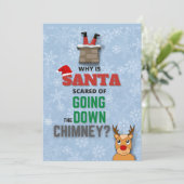 Sneeuwvlokken van Santa Claus chimney grappig blau (Staand voorkant)