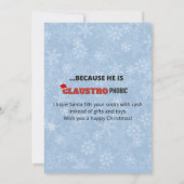 Sneeuwvlokken van Santa Claus chimney grappig blau (Achterkant)