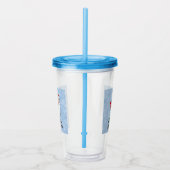 Sneeuwvlokken van Santa Claus chimney grappig blau Acryl Drinkbeker (Rechts)