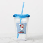 Sneeuwvlokken van Santa Claus chimney grappig blau Acryl Drinkbeker (Achterkant)