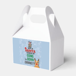 Sneeuwvlokken van Santa Claus chimney grappig blau Bedankdoosjes