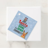 Sneeuwvlokken van Santa Claus chimney grappig blau Bedankjes Labels (In situ)