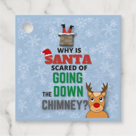 Sneeuwvlokken van Santa Claus chimney grappig blau Bedankjes Labels
