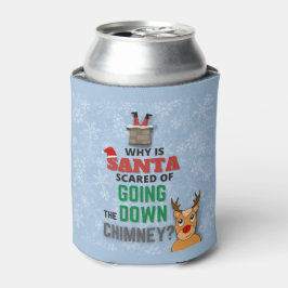 Sneeuwvlokken van Santa Claus chimney grappig blau Blikjeskoeler