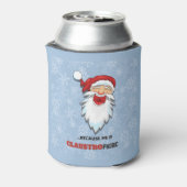 Sneeuwvlokken van Santa Claus chimney grappig blau Blikjeskoeler (Blikje Achterkant)