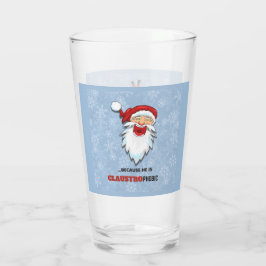 Sneeuwvlokken van Santa Claus chimney grappig blau Glas