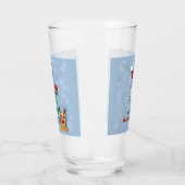 Sneeuwvlokken van Santa Claus chimney grappig blau Glas (Links)