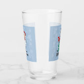 Sneeuwvlokken van Santa Claus chimney grappig blau Glas (Rechts)