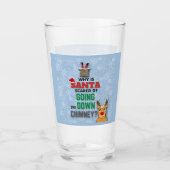 Sneeuwvlokken van Santa Claus chimney grappig blau Glas (Voorkant)