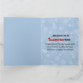 Sneeuwvlokken van Santa Claus chimney grappig blau Kaart (Binnen)