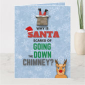 Sneeuwvlokken van Santa Claus chimney grappig blau Kaart (Voorkant)