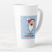 Sneeuwvlokken van Santa Claus chimney grappig blau Latte Mok (Rechterhoek)