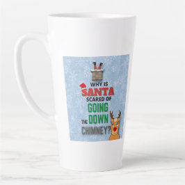 Sneeuwvlokken van Santa Claus chimney grappig blau Latte Mok