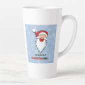 Sneeuwvlokken van Santa Claus chimney grappig blau Latte Mok (Rechts)