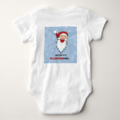 Sneeuwvlokken van Santa Claus chimney grappig blau Romper (Achterkant)
