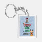 Sneeuwvlokken van Santa Claus chimney grappig blau Sleutelhanger (Voorkant Links)